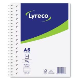 Collegedictaat spiraalschrift, A5+, gelijnd, 80 vellen, 17 perforaties per stuk