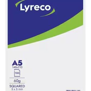 Schrijfblok, A5, geruit 5 x 5 mm, geniet, 100 vellen